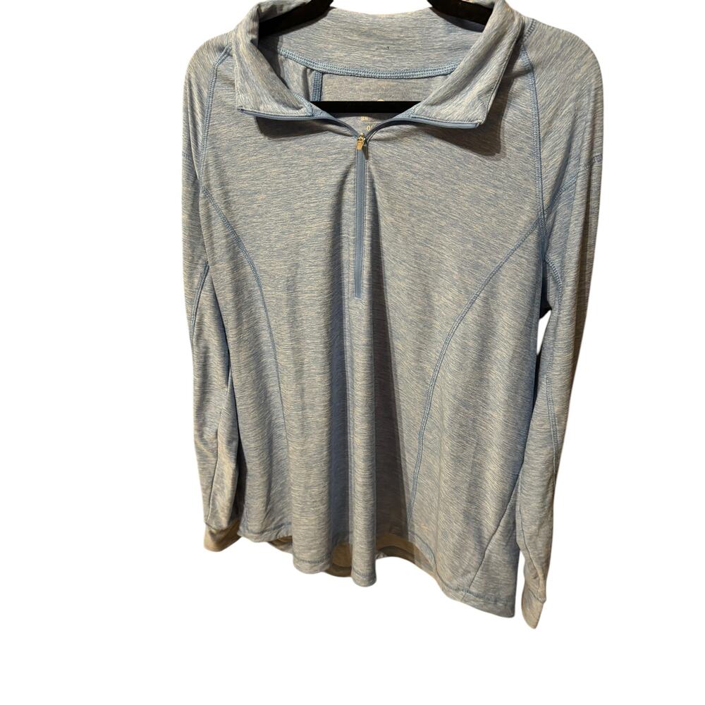 Old Navy blue fleece Half Zip Sweater Long Sleeve Pullover Women's Size 2XL EUC
